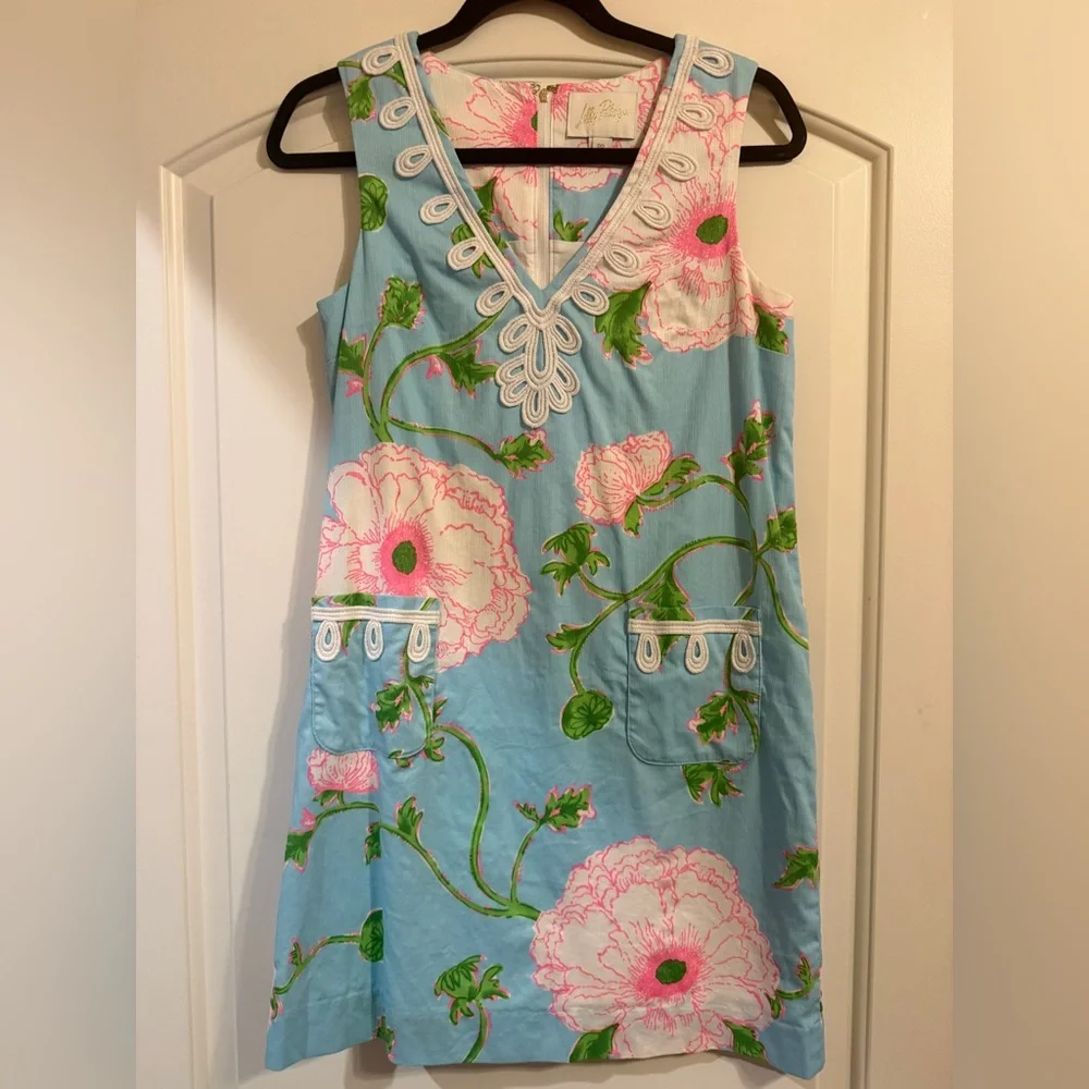 Lilly Pulitzer Sidonie Stretch Shift Dress in Bursting Blooms NWOT Size 00